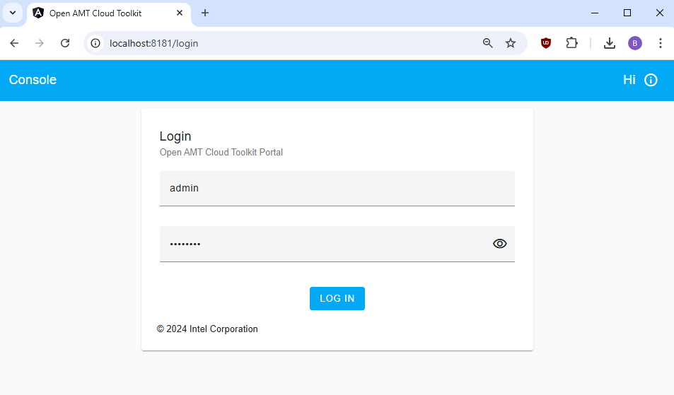 Figure 3: Console UI Startup